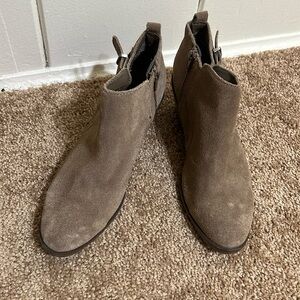 Sonoma Brown Suede Heeles Booties with Buckle